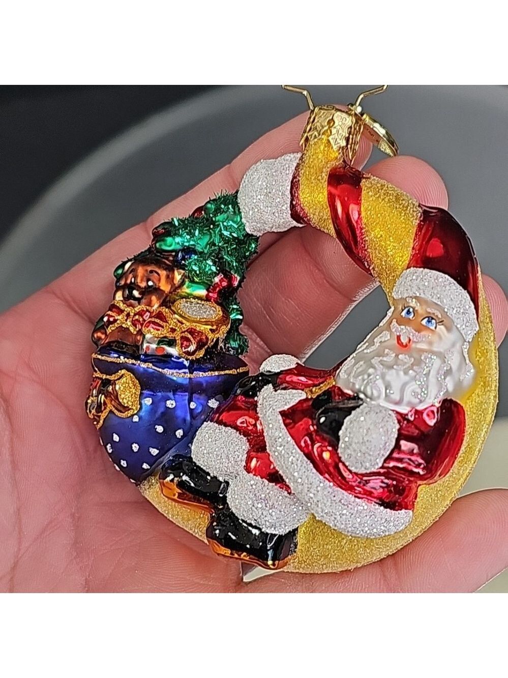 Christopher Radko OVER THE MOON FOR CHRISTMAS Ornament Authentic Very Good Cond